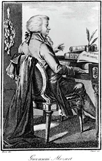 Wolfgang Amadeus Mozart, Austrian composer, c1784-1827. Artist: Giovanni Antonio Sasso Wolfgang Amadeus Mozart, Austrian composer, c1784-1827. Artist: Giovanni Antonio Sasso