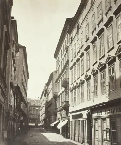 Caf And Xe9 Prints: Wollzeile No. 9, Wohnhaus des Grafen Friedrich Fünfkirchen, 1860s. Creator: Unknown