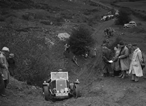 Uphill Climb Prints: Wolseley competing in the MG Car Club Abingdon Trial / Rally, 1939. Artist: Bill Brunell
