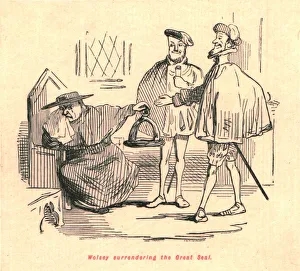 Gilbert Abbott A Gallery: Wolsey surrendering the Great Seal, 1897. Creator: John Leech