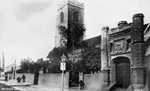 Wolsey's Gate & St Peter's Church, Ipswich, England. Creator: Unknown.<br> Wolsey's Gate & St Peter's Church, Ipswich, England. Creator: Unknown