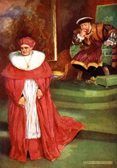 Wolsey Prints: Wolseys interview with King Henry VIII, (1909). Artist: Stephen Reid
