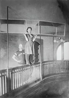 Woman in aeroplane ready for swimming, Pittsburgh, 1910. Creator: Bain News Service