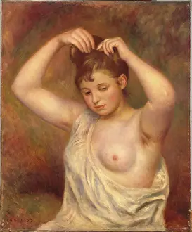 Adjusting Prints: Woman Arranging her Hair, 1887. Creator: Pierre-Auguste Renoir