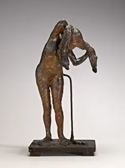 Woman Arranging Her Hair, possibly late 1880s/1890s. Creator: Edgar Degas Woman Arranging Her Hair, possibly late 1880s/1890s. Creator: Edgar Degas