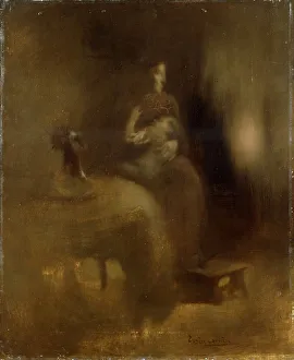 Carriere Prints: Woman with a Baby in Her Lap, 1890s. Artist: Eugene Carriere