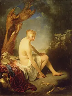 Fair Prints: Woman Bather, 1665. Creator: Gerrit Dou