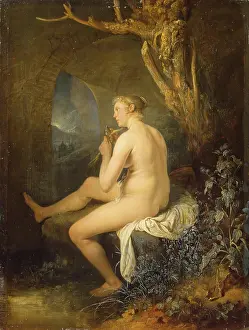 Bather Prints: Woman Bather combing her Hair, 1665. Creator: Gerrit Dou