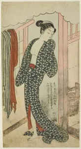 Nervous Prints: Woman in a Bathhouse, c. 1769 / 70. Creator: Suzuki Harunobu