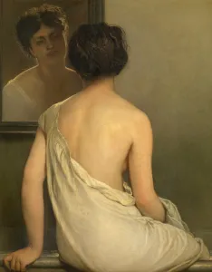 Topless Prints: Woman Bathing, 1872. Creator: Ernst Slingeneyer