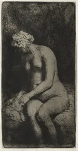 Woman Bathing Her Feet in a Brook, 1658. Creator: Rembrandt van Rijn (Dutch, 1606-1669)