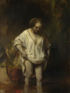 A Woman bathing in a Stream (Hendrickje Stoffels), 1654. Artist: Rembrandt van Rhijn (1606-1669)