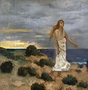 Images Dated 7th March 2011: Woman on the Beach, 1887