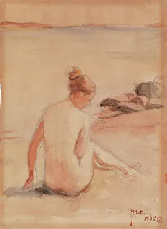 Knut Magnus Enckell Prints: Woman on a Beach, 1902. Creator: Magnus Enckell