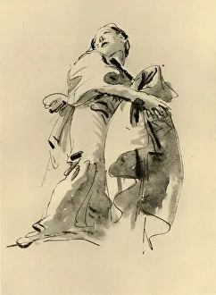 Von Hadeln Prints: Woman bending to the right but looking up, mid 18th century, (1928)