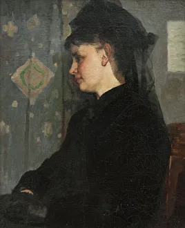 Bertha Wegmann Prints: Woman in Black, 1872. Creator: Bertha Wegmann