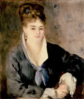 Starched Collar Prints: Woman in Black, 1876. Creator: Pierre-Auguste Renoir
