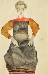 Schiele Prints: Woman in black apron, 1911. Creator: Schiele, Egon (1890-1918)