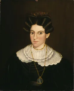 Woman in Black Dress, ca. 1835-1840. Creator: Milton W. Hopkins Woman in Black Dress, ca. 1835-1840. Creator: Milton W. Hopkins