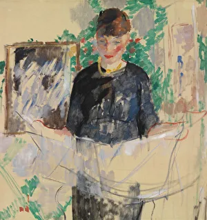 Hendrick Wouters Prints: Woman in Black Reading a Newspaper, 1912. Creator: Rik Wouters