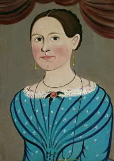Na And Xef Prints: Woman in a Blue Dress, c. 1840. Creator: School of William Matthew Prior