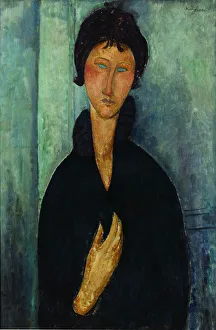 Modigliani Prints: Woman with blue eyes Augen (Femme aux yeux bleus), c. 1918