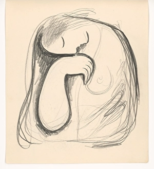 Exhausted Prints: Woman with a bowed head, 1937. Creator: Mikulas Galanda