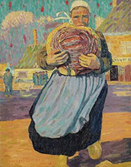 Delaunay Prints: The woman with the bread (La femme au pain), 1906. Creator: Delaunay, Robert (1885-1941)