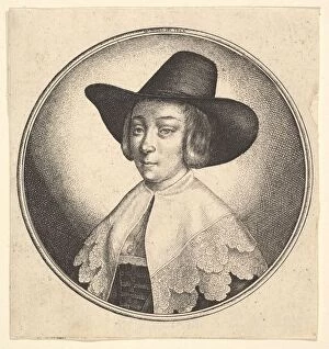 The Metropolitan Museum Gallery: Woman with broad brimmed hat, 1642. Creator: Wenceslaus Hollar