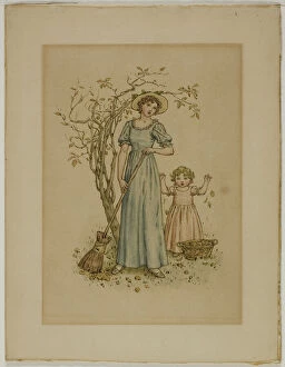 Catherine Greenaway Collection: Woman with Broom and Little Girl, n. d. Creator: Catherine Greenaway