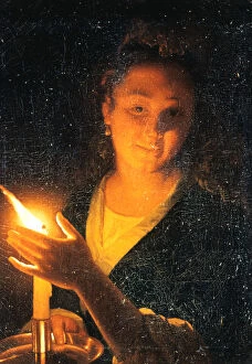 Hand Collection: Woman with Candle, late 1660s. Artist: Godfried Schalcken