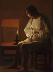 Flea Prints: Woman Catching Fleas, ca 1638