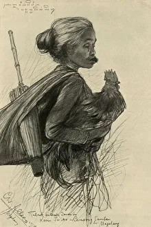 Parasol Prints: Woman chewing tobacco, Magelang, Java, 1898. Creator: Christian Wilhelm Allers