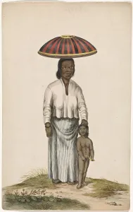 Asiatic Prints: Woman with child, c.1675-c.1725. Creator: Anon