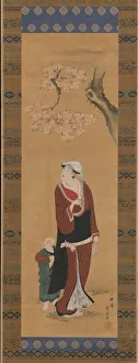 Toyohiro Utagawa Prints: Woman and Child under a Cherry Tree