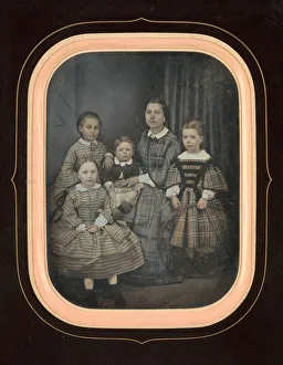 Bertrand Prints: [Woman with Four Children], 1850s. Creator: Alexandre Bertrand