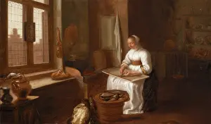 Cleaning Prints: A Woman Cleaning Fish, 1647. Creator: Hercules Sanders