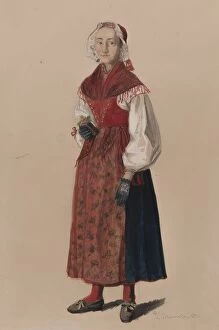 Shawl Collection: Woman in costume, 1840-1889. Creator: Per Sodermark