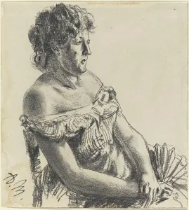 Menzel Adolph Friedrich Erdmann Von Prints: Woman in Court Dress. Creator: Adolph Menzel