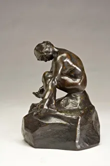 Crab Prints: Woman with Crab, c. 1886. Creator: Auguste Rodin