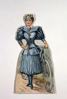 Gaiter Prints: Woman in cycling dress, American, c1900