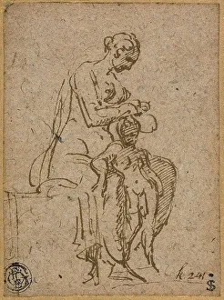 Woman Delousing a Child, 1524/27. Creator: Parmigianino