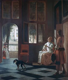 A Woman Directing a Young Man With a Letter, 1670. Artist: Pieter de Hooch
