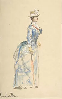 Images Dated 23rd September 2020: Woman Dressed in Blue, 19th century. Creator: John-Lewis Brown