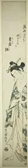 Woman Dressing after Her Bath, c. 1755/65. Creator: Ishikawa Toyonobu