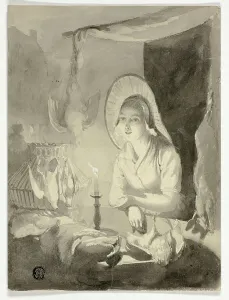 Dressing Prints: Woman Dressing Fowl, n.d. Creator: Unknown