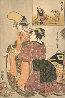 A Woman Dressing a Girl for a the Kabuki Dance “Musume Dojoji... ca. 1795-96