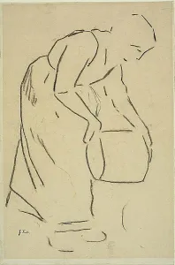 Pail Prints: Woman Emptying a Pail, 1856/1857. Creator: Jean Francois Millet