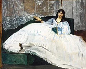 Woman with a Fan, 1862. Artist: Manet, Edouard (1832-1883)
