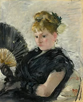 Berthe 1841 1895 Gallery: Woman with a fan, 1876. Creator: Morisot, Berthe (1841-1895)